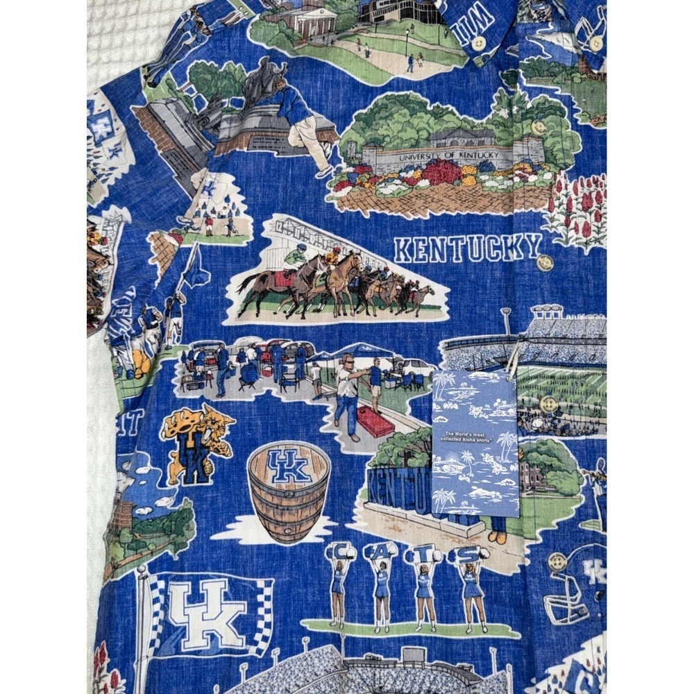 NEW Reyn Spooner x University Kentucky Wildcat Mens Medium All Over Print Aloh - Picture 6 of 9